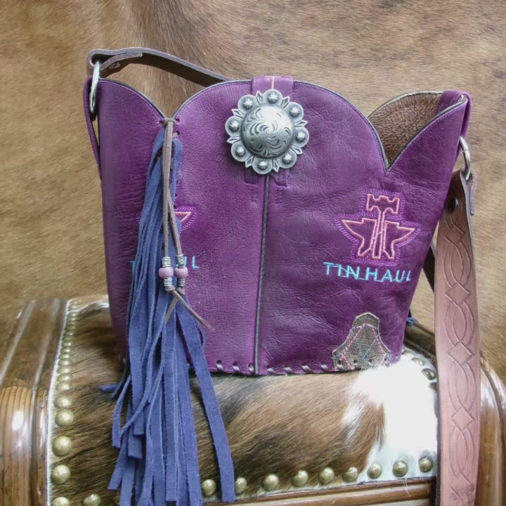 Bucket Bag Cowboy Boot Fringe Purse BK147